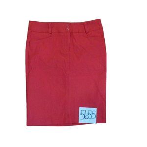 Papaya Red Pencil Skirt Faux Pockets Rayon Blend Womens Size Small (26 x 18)